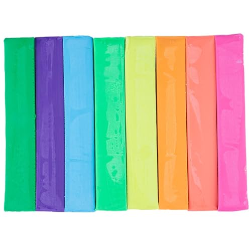 Craft County Modeling Clay – 1 lb (Eight Assorted Color Bars) – Use for Claymation, Models, and Stop Motion (Neons) - color: Neons