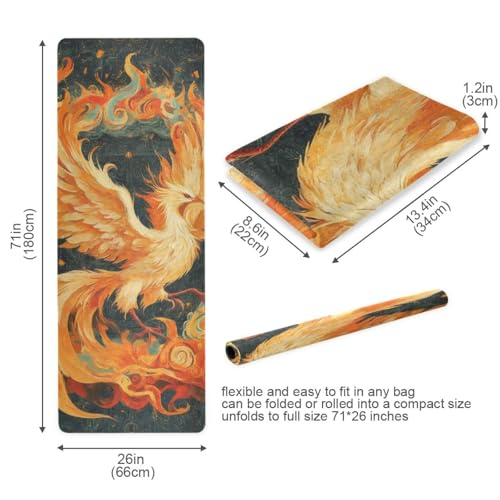 Cute Chubby Frog Yoga Mat, 71 x 26 Inch Non-slip Yoga Mats Folding Travel Exercise Mat Indoor Outdoor Gym Pilates with Storage Bag for Women Men - color: C383