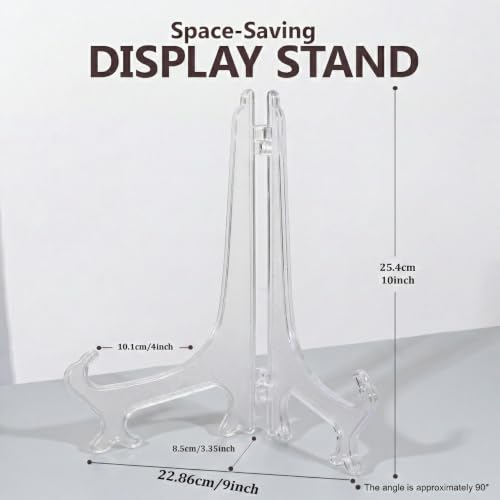 Artliving 10 Inch Clear Plastic Easels or Stand/Plate Holders to Display Pictures or Other Items at Weddings, Home Decoration, Birthdays, Tables (6 Pack) - color: White, size: 10 inch (6 pack)