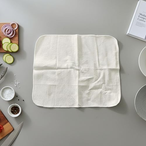 Flour Sack Shop Towels, Natural Cotton Cleaning Towels 14" x 12", Pack of 6 Reusable Absorbent Towels for Garage, Automotive, Workshop, Kitchen Cleaning, Polishing, Dusting & Multi-Purpose Use - color: Natural, size: 14"x12" - Pack of 6