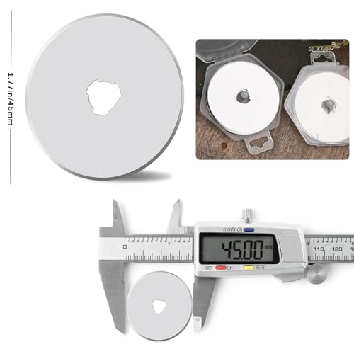 ZMAAGG Rotary Cutter Blades, 10 PCS 45mm Rotary Blades with Storage Case | Rotary Cutter Blades 45mm for Cut fabric, Wool, Felt, Leather, Rotary Cutter for Sewing, Quilting Fabric, Artwork