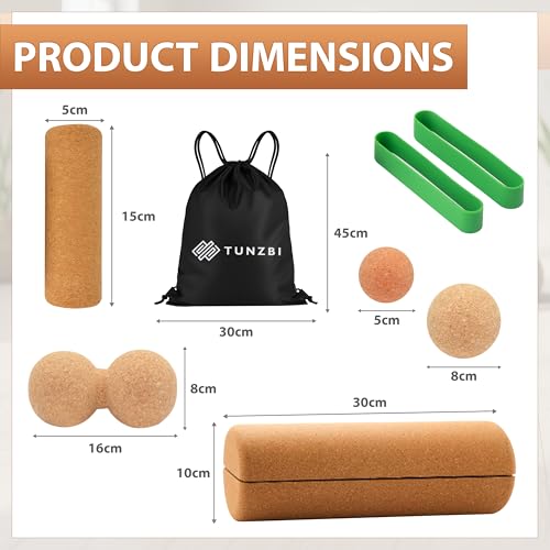 2 in 1 Premium Cork Balance Board with Peanut Massage Ball, Foot Strengthener Kit for Stability Training, Natural Cork Foot Balance Trainer, Non Slip Surface for Home Gym Travel Workout, Exercise Equipment
