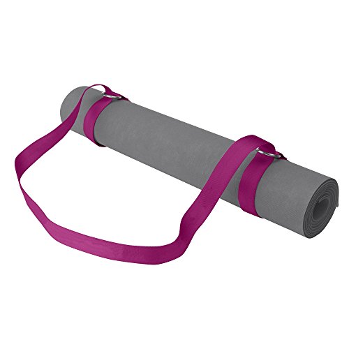 Gaiam Easy-Cinch Yoga Mat Sling - Durable Carrying Strap for Yoga Mat with Metal D-Rings for Secure Fit (No Mat Included) - color: Fuchsia Or Blue