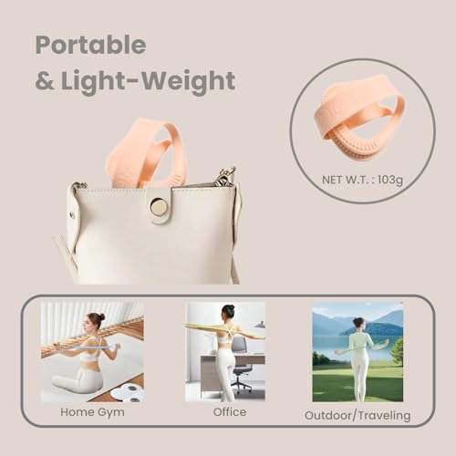Figure 8 Resistance Band with Non-Slip Handles - color: 15LB Pink