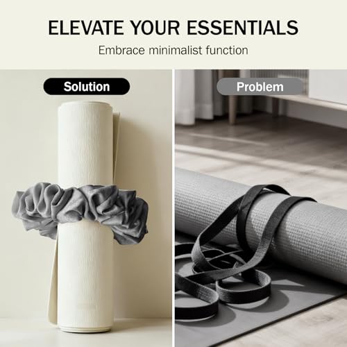 Slim Panda Yoga Mat Scrunchie,Holds Your Mat in Style,Stretchable Velvet Fabric Fit All Standard Yoga Mats (mat not included) - color: Gray
