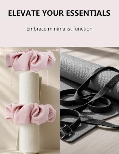 Yoga Mat Scrunchie Yoga Mat Strap Carrier Pilates Mat Holder | Holds Your Yoga Mat in Style, Adjustable & Stretchy Yoga Mat Band, Fits Most Standard Yoga Mats (mat not included),Yoga Gifts - color: Light Pink 02