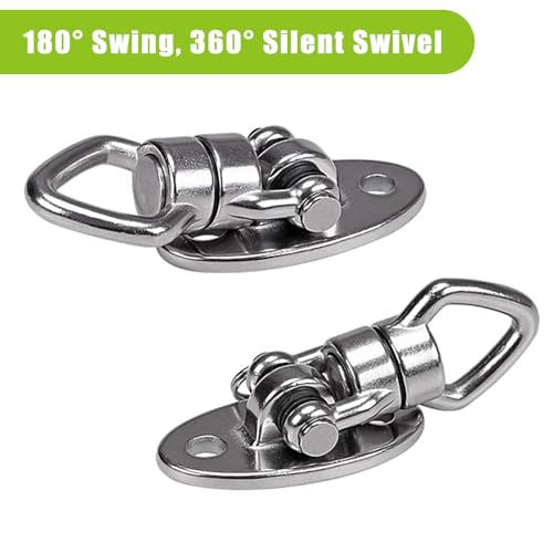 BeneLabel 2Pack Swing Hanger with Bearing Swivel 800LB Capacity Stainless Steel Aerial Silks Ceiling Mount Bracket Hammock Hardware for Swings, Hanging Chair, Aerial Hoop, Heavy Bag, Yoga Swing - color: Oval Base Hanger(2 Pack)