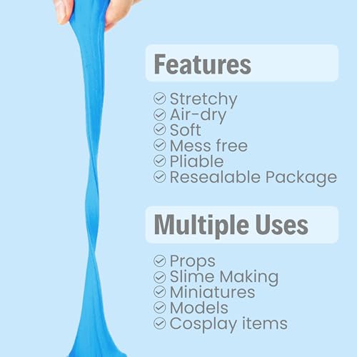 BOHS Sky Blue Modeling Foam Clay - 1.1 Lbs, Squishy,Soft, Air Dry -for Flower Mirror,Cosplay,Fake Bake, Slime Supplies-500g (Pack of 3) - color: Sky-blue, size: 500 g (Pack of 3)