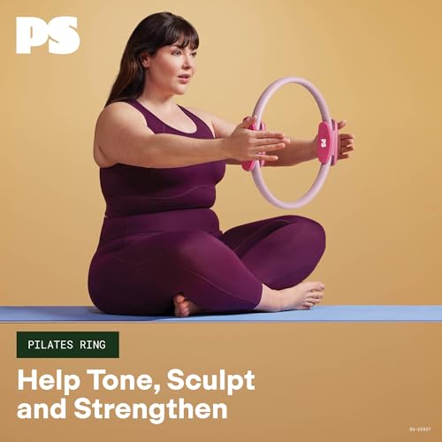 POPSUGAR Pilates Ring (15" Rose Pink/Berry, 1 lb), Dual-Grip Magic Circle Fitness Ring for Added Resistance, Tone, Sculpt & Strengthen Muscles, Pilates Ring Circle for Stretching & Home Gym Exercise - color: Lilac/Berry