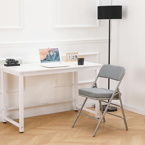 Padded Folding Chairs with Thick Cushion, 2 Pack Grey - color: Grey 2 Pack