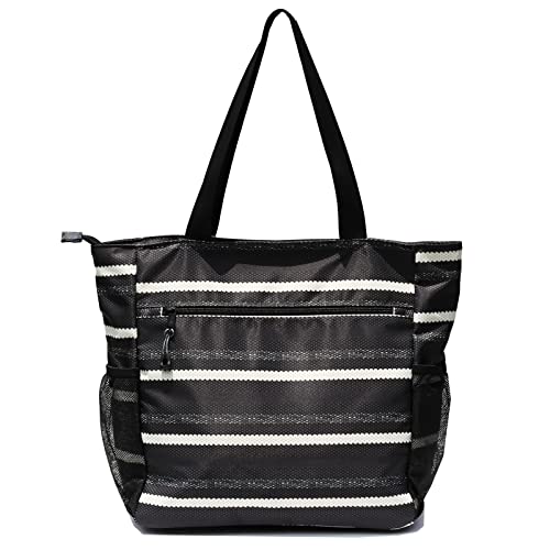 ESVAN Original Floral Tote Bag Large Shoulder Bag with Multi Pockets for Gym Travel Beach Daily Bags - color: E