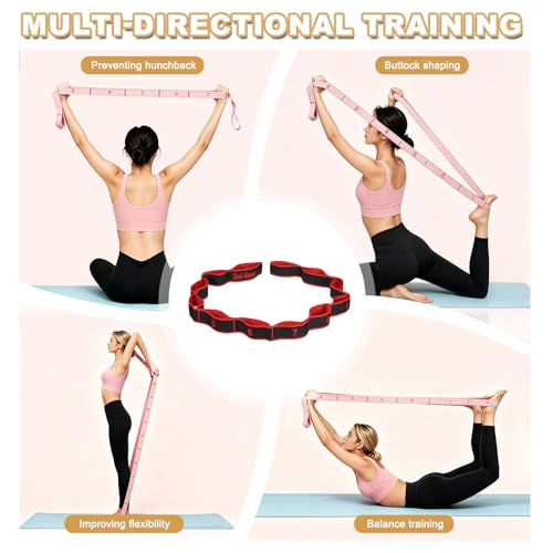 Fitness Resistance Bands, Section Number Stretch Resistance Band | Elastic Stretch Strap with Handles - color: Red