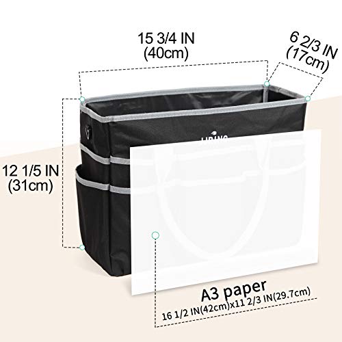 JJRING Large 600D Nylon Artist Organizer Tote Bag With 16 Pockets, Silver | Multi-Functional Caddy Carrying Bag For Art, Craft, Sewing, Makeup, School, Medical & Office Supplies - color: Silver, size: Large