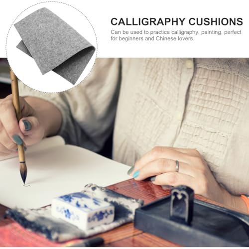 Uonlytech Chinese Calligraphy Felt Mat 23.62 X 15.74 in Student Writing Mat for Rice Paper Watercolor and Drawing Portable Desk Pad for Painting Practice