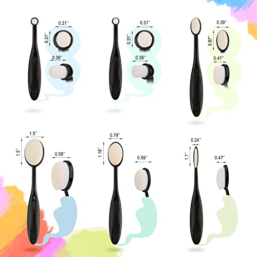 UNIMEIX 6 Pack Blending Brush for Card Making Crafting Ink Blender Brushes Set Tool Paper Background Brush Drawing (Black) - color: White, size: 6 Pack Brush