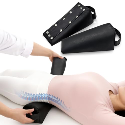 LILXIU 2 PCS Pelvic Blocks Sacral Wedge with Non Slip Bottom & Handle, Pelvic Block for Pelvic Positioning Support, Physical Therapy Positioning Wedges, Black