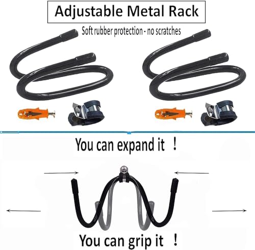 2 Pack Large Yoga Mat Holder Wall Mount Yoga Mat Storage Rack, Wall Shelf Organizer for Yoga Mat/Wheels, Foam Roller,Stretching Strap & Resistance Bands,Towel etcs, for Home Gym School Office