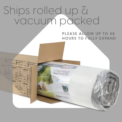 Milliard Trifold Mattress, Twin Size, 4 inch, Portable Foldable Mattress Twin with Medium Firm Foam, Washable Cover, Tri-Folding Floor Bed, Fold Up Guest Bed, RV Travel, Camping, 75" x 38” - size: Twin, style: 4 inch