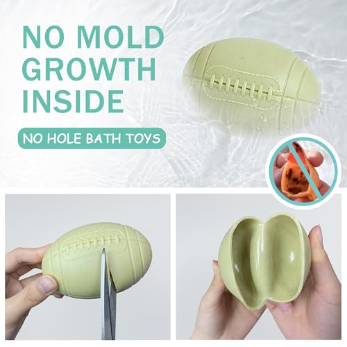 Bath Toys, Soft Sport Sensory Balls for Toddlers Boys Girls No Hole Wheat Straw Soft Montessori Toys for Babies 6 Months+, Swimming Pool Beach Shower Baby Toys - style: Sports Bath Ball Set