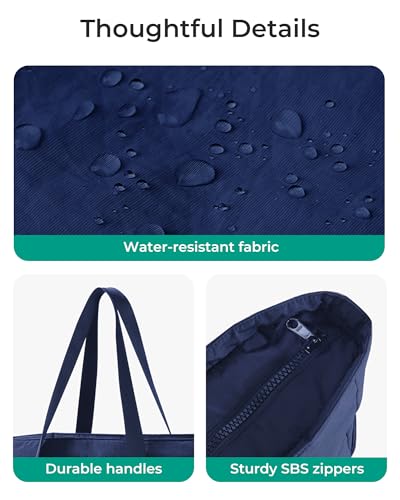 BAGSMART Gym Tote Bag for Women, 24L/28L Travel Tote Yoga Mat Bag - color: Navy Blue, size: Small