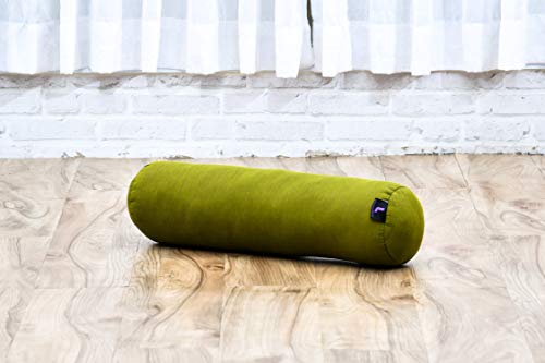 Leewadee Small Yoga Bolster – Shape-Retaining Cervical Neck Roll, Tube Pillow for Comfortable Reading, Kapok Filling, 22 x 6 x 6 inches - color: Cl23 - Green