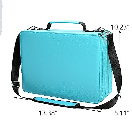 New 224 Slots Marker Case Organizer Markers Holder Marker Organizer | PU Leather Marker Bag for Markers Art Sketch Marker, Paint Markers, Colored Pencils or Other Art Supplies (Blue, 224 Slots) - color: Blue