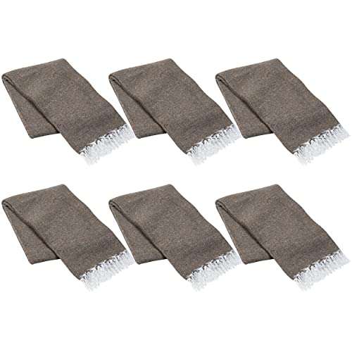 La Montana 6 Pack Heavyweight Solid Mexican Blanket, 74"x50", Mocha - color: Mocha