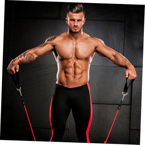 Garneck 4pcs Resistance Band Handles Plastic D Ring Exercise Strap Foam Handle Band Fitness Equipment for Home Gym Overhead Strength Training Stretching Black - color: 4pack