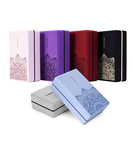 nuveti Yoga Blocks Set of 2, High Density Yoga Brick Foam Blocks to Improve Strength, Flexibility and Balance Brick Foam Blocks - color: LightBlue