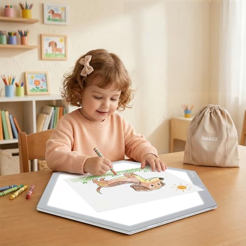 IMAGE Tracing Light Box for Kids, 17.2x14.9 LED Drawing Board | Educational STEM toy, 3 adjustable brightness, ideal for early learning & art projects (Building Blocks Not Include)