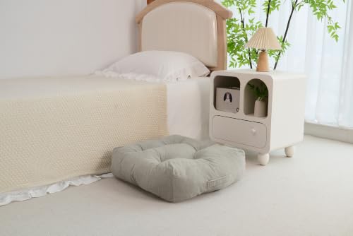 Floor Pillow Cushion with Handle for Adults Women Men | Large Meditation & Sitting Cushion Pillow for Tatami, Living Room, Yoga (2, Light Gray, Square, 22" x 22" x 6") - color: Light Gray, Square