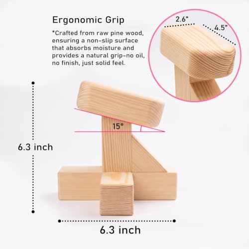 SAMTROY Handstand Canes for Balance Training | Moisture-Absorbent Grip, Non-Slip Wide Base, Ergonomic Handles, Portable For Yoga, Gym & Home Handstand Training - color: Wood-2