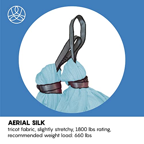 Aerial Yoga Hammock Swing, 4.5 Yards, Aerial Silks with Hardware - color: Light-Blue, size: 4.5 yards