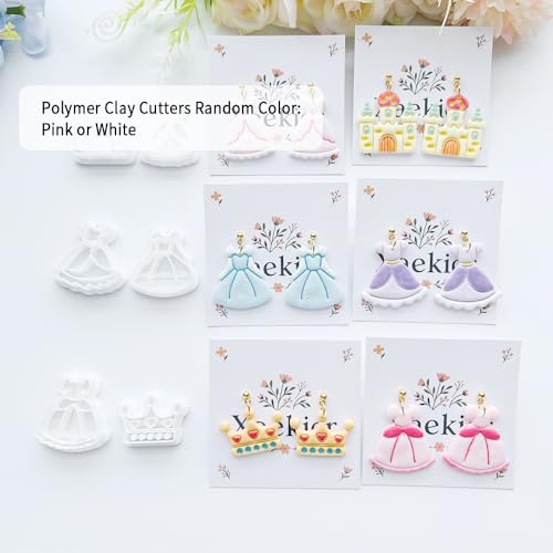 11-Piece Princess Theme Clay Cutters Set - Dress, Crown, Castle & Shoe Shapes for DIY Modeling, Polymer Clay Art, Earring & Craft Making, Creative Hobbyist Tools - color: K color