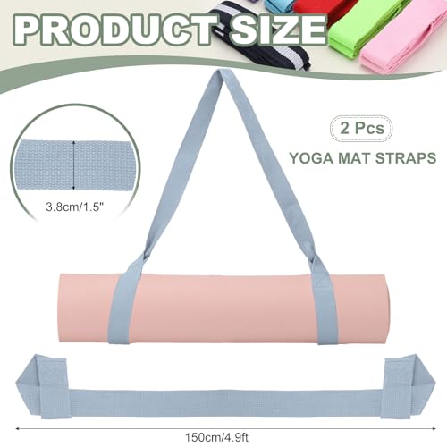 Yoga Mat Straps for Carrying, Adjustable Exercise Mat Sling Holder Multi Purpose Mats Carrier - color: Grey