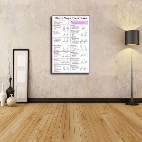 Chair Yoga Guide Poster Chair Exercise Chart for Seniors Wall Art Poster Canvas Print Office Bedroom Living Room Aesthetic Decor (08×12inch No Framed)