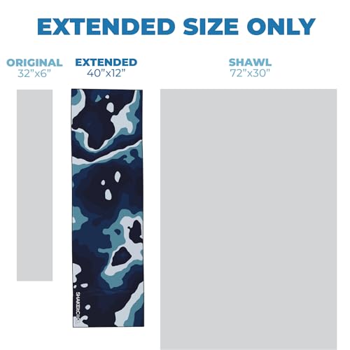 SHAKEitCOOL Extended Size Cooling Towel β Be Cool in Style - Heat Relief, Soft, Lightweight, Sun Protection, Easy Clean - Perfect for Biking, Hiking, Running, Yoga, Golf, Gardening - Blue Ocean M - color: Blue Ocean
