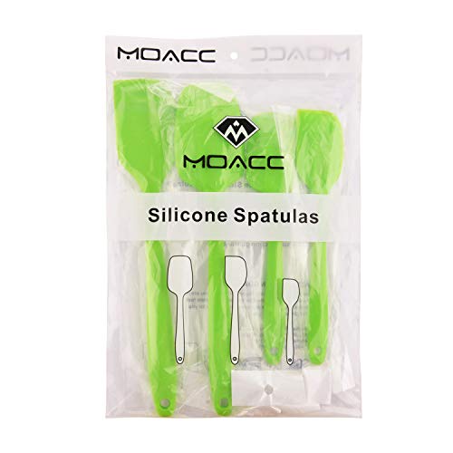 Silicone Spatulas Set, Rubber Spoon Spatula Heat Resistant Spoonula One Piece Design Seamless Spatula Non-Stick Scrapers Baking Mixing Tool (Green Set) - color: Green Set