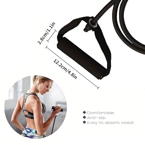 Resistance Bands with Handles, Exercise Bands - Perfect Stretch Rope for Home Workouts, Ideal for Fitness Enthusiasts & Home Gym - color: Black(30lb)
