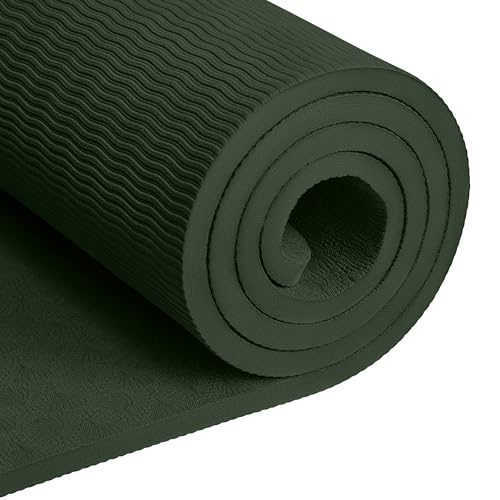 Retrospec Zuma 1/2" Yoga Mat Non Slip Exercise Mat For Pilates, Workout | 72x24x1/2", Gym Mat, Yoga Mat Strap, TPE Yoga Mat, Eco Friendly, Elastic Memory Foam, Moisture Resistant, BPA, Latex Free - color: Wild Spruce