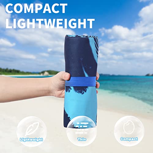 Microfiber Beach Towel Oversized 71x32 Multiple with Bag 6 Pack Bulk | Thin Lightweight Sand Free Absorbent Quick Dry Large for Travel Pool Swim Bath Cruise Sports Camping Essentials Adults Gifts - color: 6 Pack Turtle Tie Dye Mandala Elephant Skull