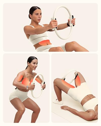 BetterMe Toning Pilates Ring – Magic Circle Pilates Ring for Strength & Flexibility – 15 Inch Fitness Ring for Home Pilates & Yoga Workouts - color: Stone Gray