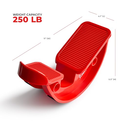 Sunny Health & Fitness Adjustable Calf & Ankle Stretcher | Plantar & Tight Calves Relief, Hamstring & Ankle Strengthener, Mobility & Stretching Device, Fits All Shoe Sizes - color: Red