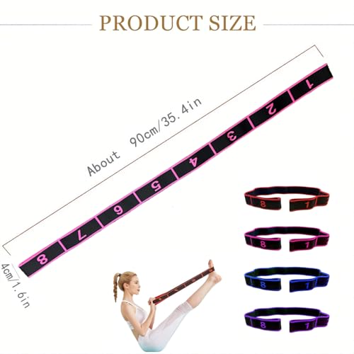 Fitness Resistance Band for Stretching and Yoga, Number Stretch Resistance Band with Clear Markings, 8-Section Elastic Training Bands - color: 3PCS