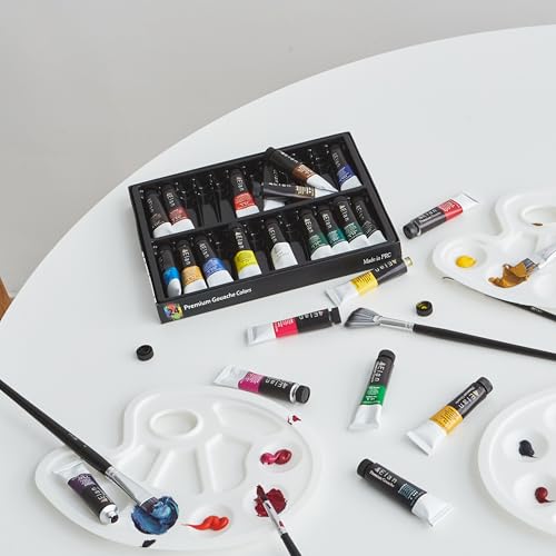 Elan Professional Gouache Paint Set, 24 Rich Colors Gouache Paint Tubes 0.4fl oz, Mini Tubes for Canvas & Crafts, Art Paints for Adults - color: Gouache, style: 24x0.4 Oz