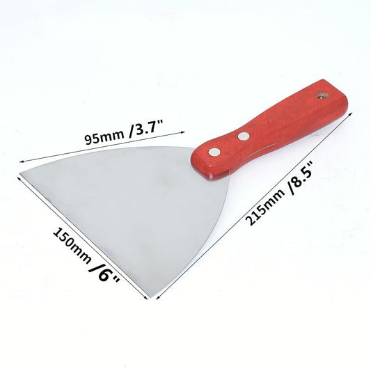 5Pcs 6" Putty Knife Scrapers Stainless steel spatula Tool set,with a comfortable wooden handle,for Scrapering,Drywall Repairs and Spreading,Taping Drywall Wall Painting (6" - 5Pcs) - color: 6" - 5pcs