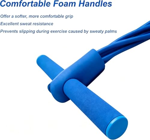 Handle Pedal Resistance Band, 8-Tube Multifunctional Pedal Resistance Band, Durable Natural Rubber Fitness Band, Suitable for Abdomen, Waist, arms, Legs, core/Abdominal Workouts - color: Blue