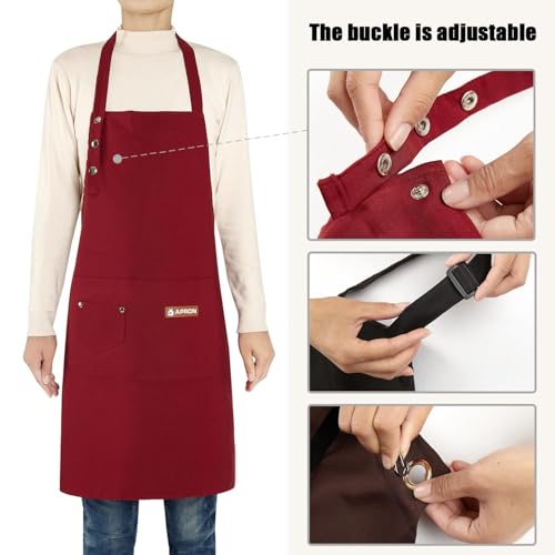 2 Pack Kitchen Cooking Aprons, Adjustable Bib Soft Chef Apron with 2 Pockets for Men Women - color: Lake Blue