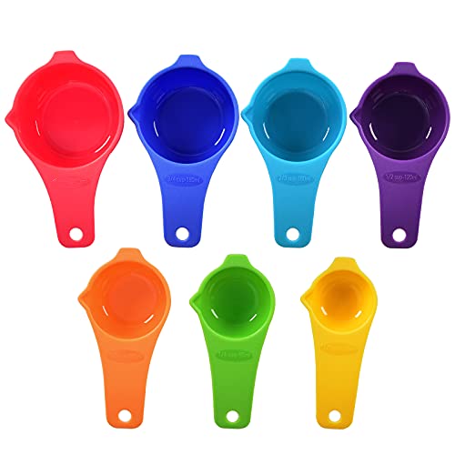 Measuring Cups and Spoons Set of 15,Assorted Colors - color: Assorted Colors, size: 7 Cups & 8 Spoons
