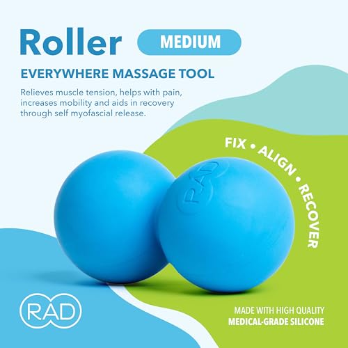 RAD Original Peanut Massage Ball β Medium Density Yoga Deep Tissue Roller Ball β Myofascial Release for Back, Neck, Feet, Psoas & Spine β Suboccipital & Thoracic Trigger Point Therapy - style: Medium Density